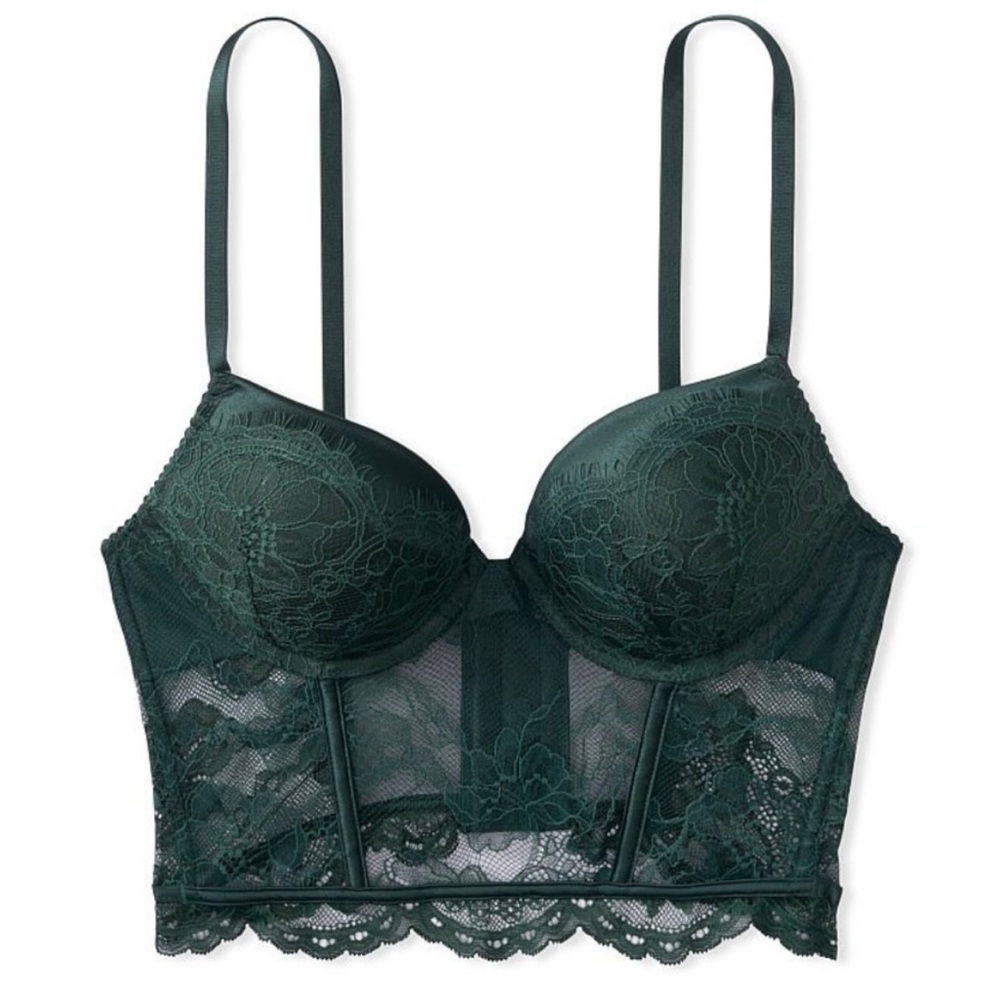 Victoria’s Secret Very Sexy Add 2 Cups Green Corset Bra Top